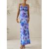 imagePRETTYGARDEN Womens Floral Bodycon Maxi Dress 2025 Summer Beach Sundress Sleeveless Spaghetti Strap Wedding Guest DressPurple Orchid