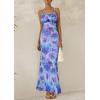 imagePRETTYGARDEN Womens Floral Bodycon Maxi Dress 2025 Summer Beach Sundress Sleeveless Spaghetti Strap Wedding Guest DressPurple Orchid