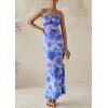 imagePRETTYGARDEN Womens Floral Bodycon Maxi Dress 2025 Summer Beach Sundress Sleeveless Spaghetti Strap Wedding Guest DressPurple Orchid