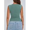 imagePRETTYGARDEN Womens Ribbed Tank Tops 2025 Summer Cap Sleeve Slim Fitted Knit Basic Casual Tee Shirts Trendy Fashion ClothesBean Green