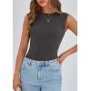 imagePRETTYGARDEN Womens Ribbed Tank Tops 2025 Summer Cap Sleeve Slim Fitted Knit Basic Casual Tee Shirts Trendy Fashion ClothesDark Grey