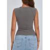 imagePRETTYGARDEN Womens Ribbed Tank Tops 2025 Summer Cap Sleeve Slim Fitted Knit Basic Casual Tee Shirts Trendy Fashion ClothesGrey