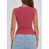 imagePRETTYGARDEN Womens Ribbed Tank Tops 2025 Summer Cap Sleeve Slim Fitted Knit Basic Casual Tee Shirts Trendy Fashion ClothesWatermelon Red