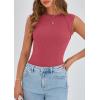 imagePRETTYGARDEN Womens Ribbed Tank Tops 2025 Summer Cap Sleeve Slim Fitted Knit Basic Casual Tee Shirts Trendy Fashion ClothesWatermelon Red