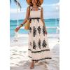 imagePRETTYGARDEN Womens Summer Boho Maxi Dress 2025 Casual Sleeveless Square Neck Floral Aline Smocked Beach Dresses with PocketsFloral Apricot Black
