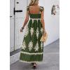 imagePRETTYGARDEN Womens Summer Boho Maxi Dress 2025 Casual Sleeveless Square Neck Floral Aline Smocked Beach Dresses with PocketsFloral Green Apricot