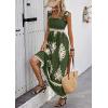 imagePRETTYGARDEN Womens Summer Boho Maxi Dress 2025 Casual Sleeveless Square Neck Floral Aline Smocked Beach Dresses with PocketsFloral Green Apricot