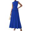 imagePRETTYGARDEN Womens 2 Piece Skirt Set 2025 Summer Ruched Tank Tops Ruffle Maxi Skirts Wedding Guest Matching OutfitsRoyal Blue