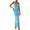 imagePRETTYGARDEN Womens Floral Bodycon Maxi Dress 2025 Summer Beach Sundress Sleeveless Spaghetti Strap Wedding Guest DressLight Blue Floral