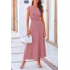 imagePRETTYGARDEN Two Piece Skirt Set for Women 2025 Summer Spring Dressy Casual Knit Travel Vacation Matching Lounge OutfitsDusty Pink