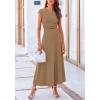 imagePRETTYGARDEN Two Piece Skirt Set for Women 2025 Summer Spring Dressy Casual Knit Travel Vacation Matching Lounge OutfitsLight Brown