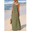 imagePRETTYGARDEN Womens 2025 Casual Long Summer Dresses Sleeveless Strappy Loose Flowy Beach Vacation Maxi Dress with PocketsArmy Green