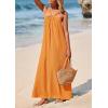 imagePRETTYGARDEN Womens 2025 Casual Long Summer Dresses Sleeveless Strappy Loose Flowy Beach Vacation Maxi Dress with PocketsOrange Yellow