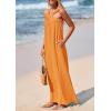 imagePRETTYGARDEN Womens 2025 Casual Long Summer Dresses Sleeveless Strappy Loose Flowy Beach Vacation Maxi Dress with PocketsOrange Yellow