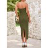 imagePRETTYGARDEN Womens 2025 Spring Maxi Dress Textured Bodycon Tube Off Shoulder Strapless Back Slit Long Party DressesArmy Green
