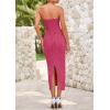 imagePRETTYGARDEN Womens 2025 Spring Maxi Dress Textured Bodycon Tube Off Shoulder Strapless Back Slit Long Party DressesRose Red