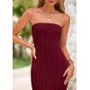 imagePRETTYGARDEN Womens 2025 Spring Maxi Dress Textured Bodycon Tube Off Shoulder Strapless Back Slit Long Party DressesWine Red