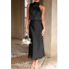 imagePRETTYGARDEN Womens 2025 Summer Satin Dress Elegant Sleeveless Mock Neck Cocktail Party Maxi DressesBlack