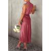 imagePRETTYGARDEN Womens 2025 Summer Satin Dress Elegant Sleeveless Mock Neck Cocktail Party Maxi DressesBrick Red