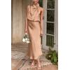 imagePRETTYGARDEN Womens 2025 Summer Satin Dress Elegant Sleeveless Mock Neck Cocktail Party Maxi DressesLight Khaki