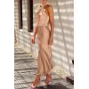 imagePRETTYGARDEN Womens 2025 Summer Satin Dress Elegant Sleeveless Mock Neck Cocktail Party Maxi DressesLight Khaki
