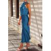 imagePRETTYGARDEN Womens 2025 Summer Satin Dress Elegant Sleeveless Mock Neck Cocktail Party Maxi DressesNavy