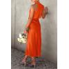 imagePRETTYGARDEN Womens 2025 Summer Satin Dress Elegant Sleeveless Mock Neck Cocktail Party Maxi DressesOrange