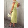imagePRETTYGARDEN Womens 2025 Summer Satin Dress Elegant Sleeveless Mock Neck Cocktail Party Maxi DressesTender Green