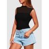 imagePRETTYGARDEN Womens Summer Sheer Mesh Tank Tops 2025 Trendy Casual Sleeveless Mock Neck Ruched Slim Fitted Going Out ShirtsBlack