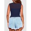 imagePRETTYGARDEN Womens Summer Sheer Mesh Tank Tops 2025 Trendy Casual Sleeveless Mock Neck Ruched Slim Fitted Going Out ShirtsNavy