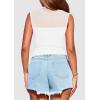 imagePRETTYGARDEN Womens Summer Sheer Mesh Tank Tops 2025 Trendy Casual Sleeveless Mock Neck Ruched Slim Fitted Going Out ShirtsWhite