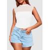 imagePRETTYGARDEN Womens Summer Sheer Mesh Tank Tops 2025 Trendy Casual Sleeveless Mock Neck Ruched Slim Fitted Going Out ShirtsWhite