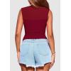 imagePRETTYGARDEN Womens Summer Sheer Mesh Tank Tops 2025 Trendy Casual Sleeveless Mock Neck Ruched Slim Fitted Going Out ShirtsWine Red