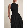 imagePRETTYGARDEN Summer Dresses for Women 2025 Casual Eyelet Tank Top Sundress Sleeveless Wedding Guest Maxi Dress with PocketsBlack