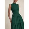 imagePRETTYGARDEN Summer Dresses for Women 2025 Casual Eyelet Tank Top Sundress Sleeveless Wedding Guest Maxi Dress with PocketsDark Green