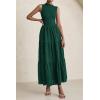 imagePRETTYGARDEN Summer Dresses for Women 2025 Casual Eyelet Tank Top Sundress Sleeveless Wedding Guest Maxi Dress with PocketsDark Green