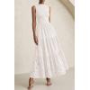imagePRETTYGARDEN Summer Dresses for Women 2025 Casual Eyelet Tank Top Sundress Sleeveless Wedding Guest Maxi Dress with PocketsWhite