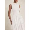 imagePRETTYGARDEN Summer Dresses for Women 2025 Casual Eyelet Tank Top Sundress Sleeveless Wedding Guest Maxi Dress with PocketsWhite