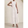 imagePRETTYGARDEN Summer Dresses for Women 2025 Casual Eyelet Tank Top Sundress Sleeveless Wedding Guest Maxi Dress with PocketsWhite