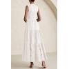 imagePRETTYGARDEN Summer Dresses for Women 2025 Casual Eyelet Tank Top Sundress Sleeveless Wedding Guest Maxi Dress with PocketsWhite