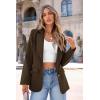 imagePRETTYGARDEN Womens Spring Fall Business Casual Blazers Long Sleeve Notch Lapel Trendy Work Office Blazer Jackets OuterwearCoffee