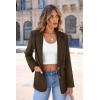 imagePRETTYGARDEN Womens Spring Fall Business Casual Blazers Long Sleeve Notch Lapel Trendy Work Office Blazer Jackets OuterwearCoffee