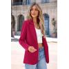 imagePRETTYGARDEN Womens Spring Fall Business Casual Blazers Long Sleeve Notch Lapel Trendy Work Office Blazer Jackets OuterwearDark Rose Red