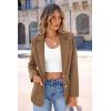 imagePRETTYGARDEN Womens Spring Fall Business Casual Blazers Long Sleeve Notch Lapel Trendy Work Office Blazer Jackets OuterwearKhaki