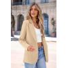 imagePRETTYGARDEN Womens Spring Fall Business Casual Blazers Long Sleeve Notch Lapel Trendy Work Office Blazer Jackets OuterwearLight Khaki