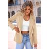 imagePRETTYGARDEN Womens Spring Fall Business Casual Blazers Long Sleeve Notch Lapel Trendy Work Office Blazer Jackets OuterwearLight Khaki