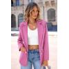 imagePRETTYGARDEN Womens Spring Fall Business Casual Blazers Long Sleeve Notch Lapel Trendy Work Office Blazer Jackets OuterwearPink