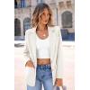 imagePRETTYGARDEN Womens Spring Fall Business Casual Blazers Long Sleeve Notch Lapel Trendy Work Office Blazer Jackets OuterwearWhite