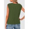 imagePRETTYGARDEN Womens Summer Sweaters Vest 2025 Sleeveless Button Down Cropped Pockets Chunky Knit Cardigan Trendy Tank TopsArmy Green