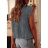 imagePRETTYGARDEN Womens Summer Sweaters Vest 2025 Sleeveless Button Down Cropped Pockets Chunky Knit Cardigan Trendy Tank TopsGrey